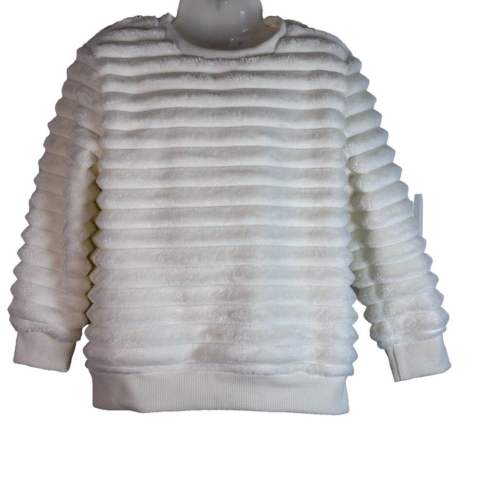 George White Sherpa Fleece Pullover soft cozy Toddler Sweater size 2T